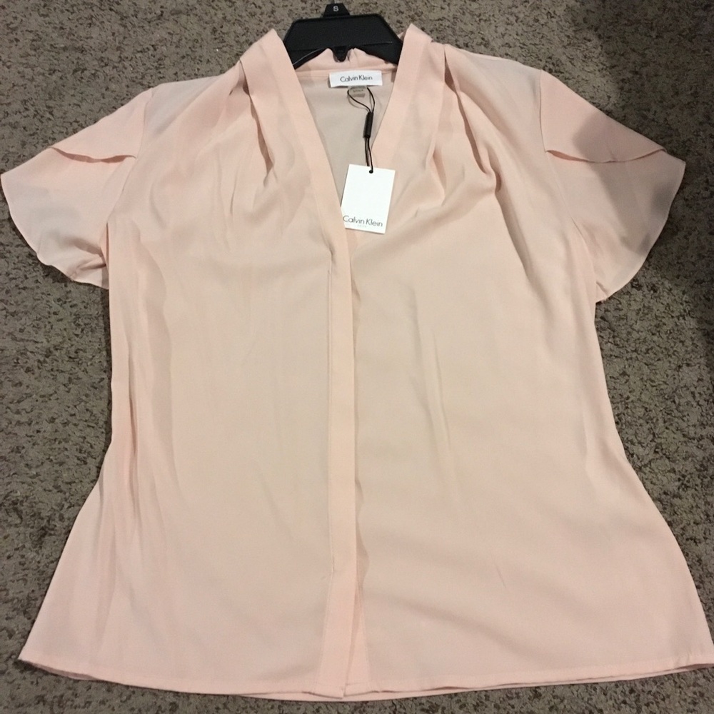 NWT CALVIN KLEIN light pink blouse!
